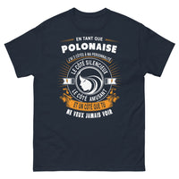 Thumbnail for T-shirt Polonaise marine - silencieux, amusant et audacieux