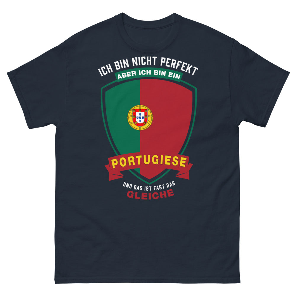 T-shirt portugais bleu marine - ich bin nicht perfekt