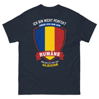 Thumbnail for T-shirt roumain marine - Ich bin nicht perfekt, aber Rumäne