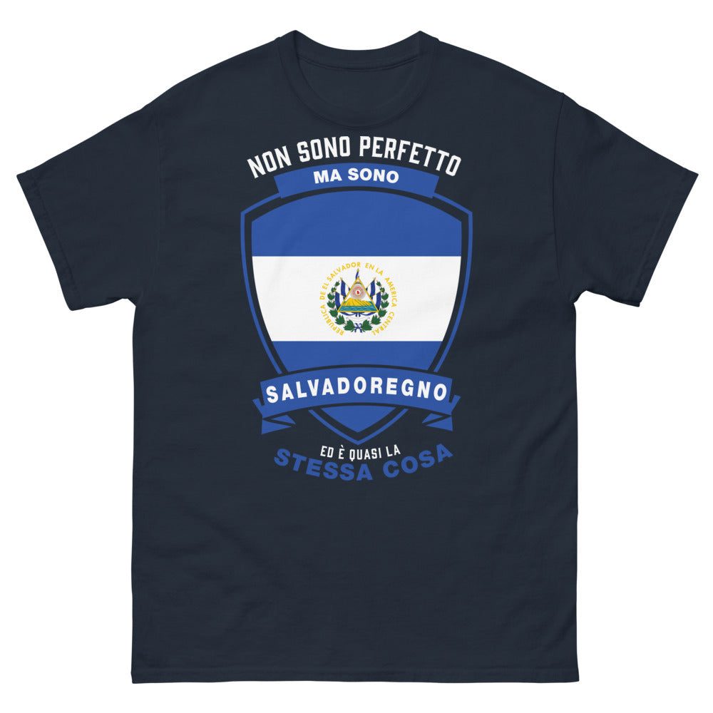 T-Shirt Salvadoregna nera retro - Non sono perfetto, ma salvadoregno