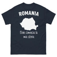 Thumbnail for T-Shirt Romania Blu Navy - Dove comincia la mia storia