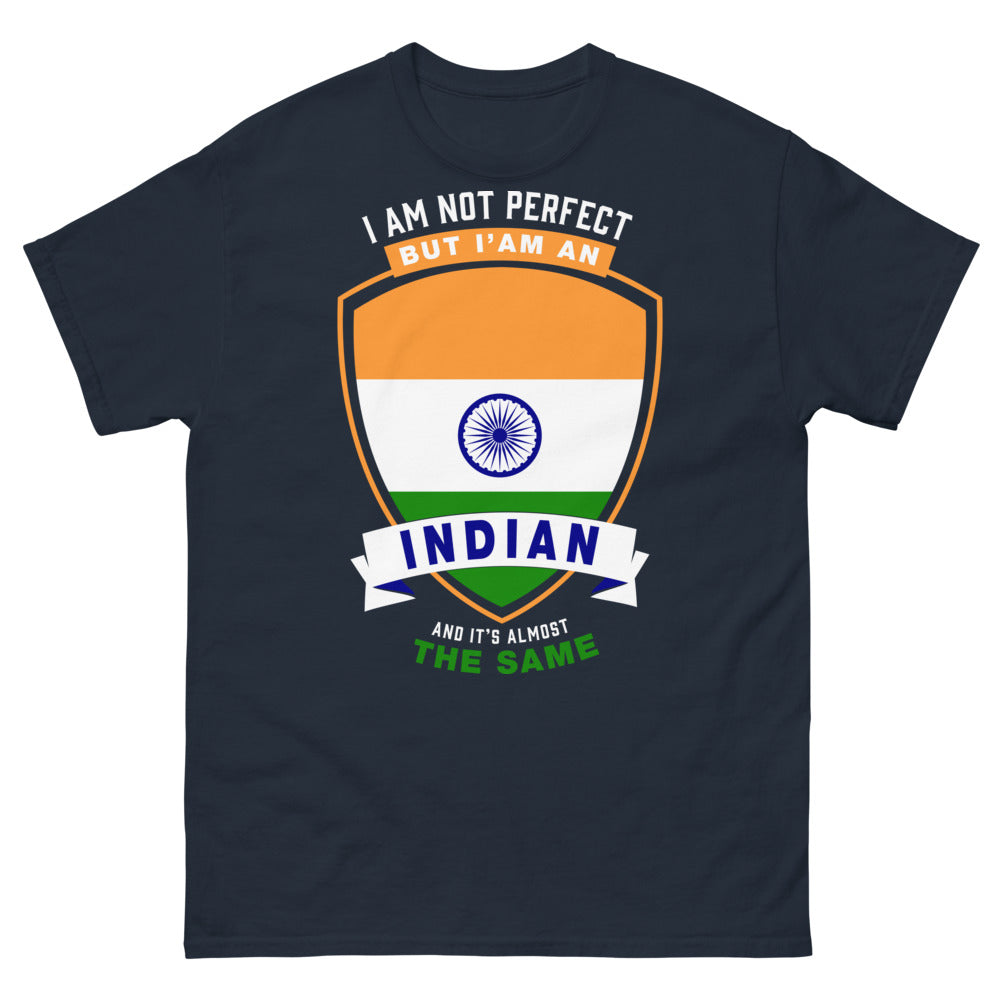 T-shirt indien marine - I Am Not Perfect, But I Am An Indian - Almost the Same