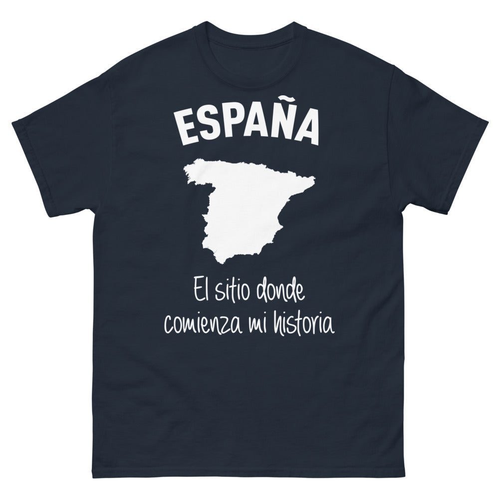 T-shirt Espagne marine - Donde commence mon histoire