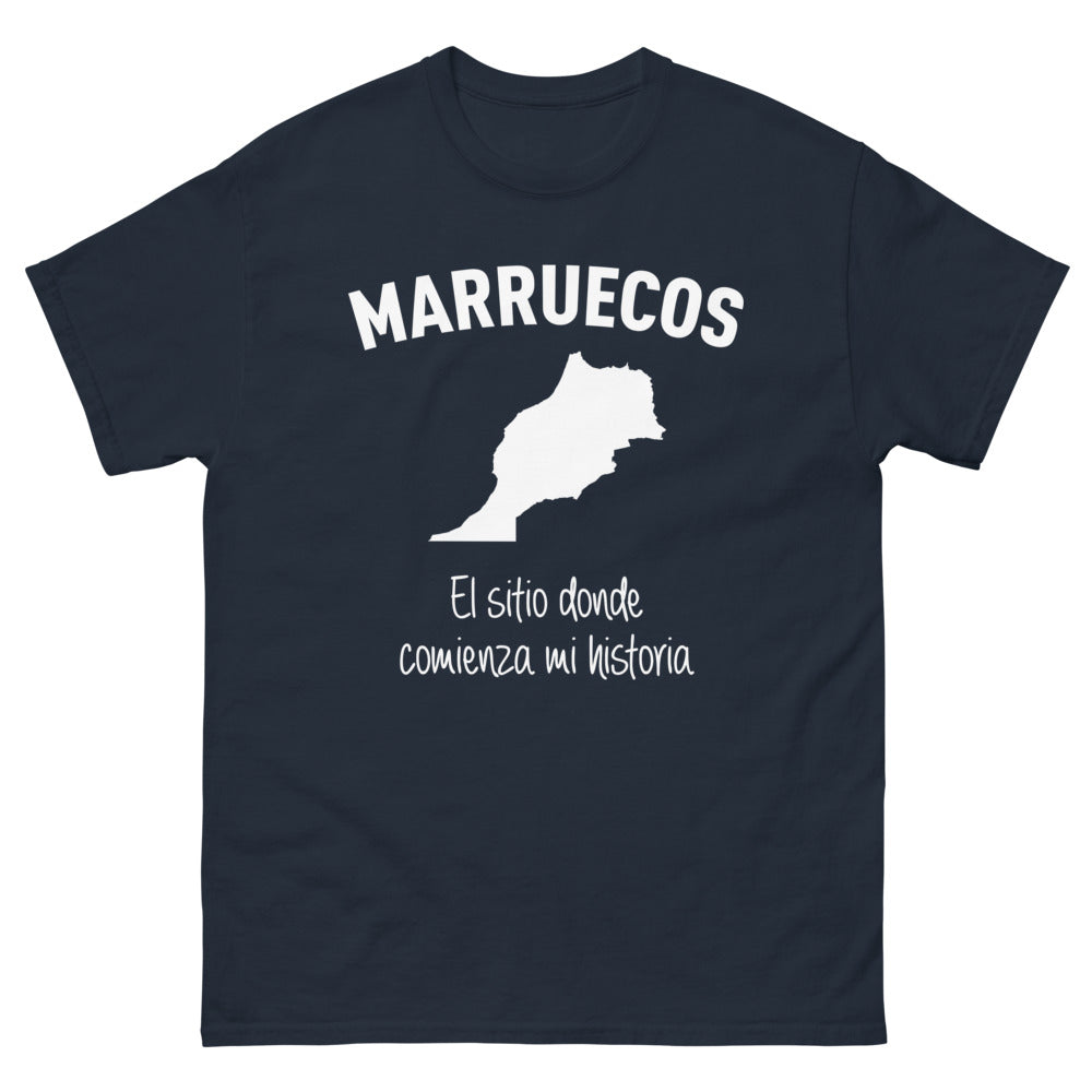 T-shirt Marruecos marine - lieu où commence mon histoire