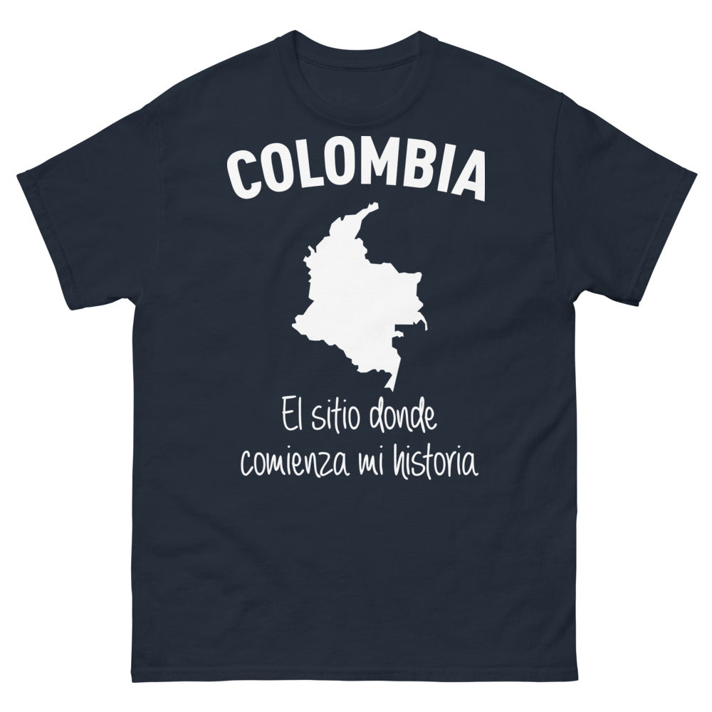 T-shirt Colombie marine - Colombia, el sitio donde comienza mi historia