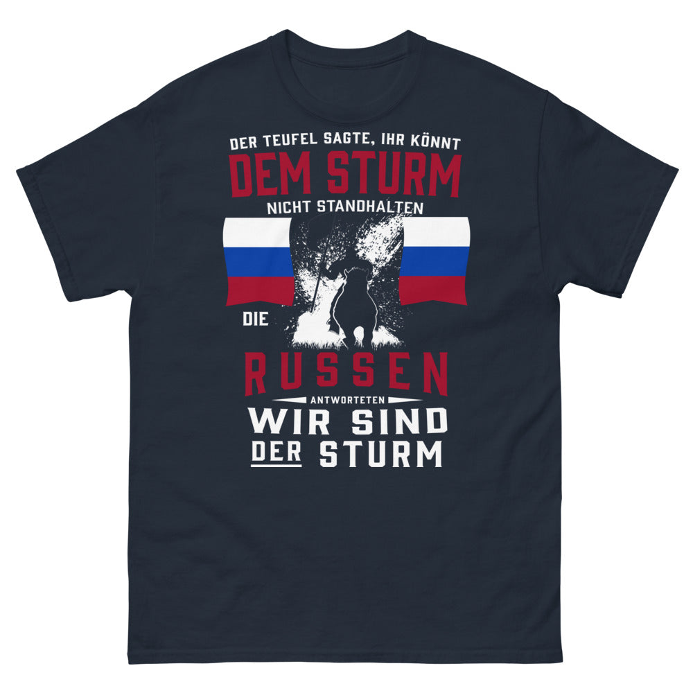 T-Shirt Russland dunkelblau - Kampfansage: Wir sind der Sturm