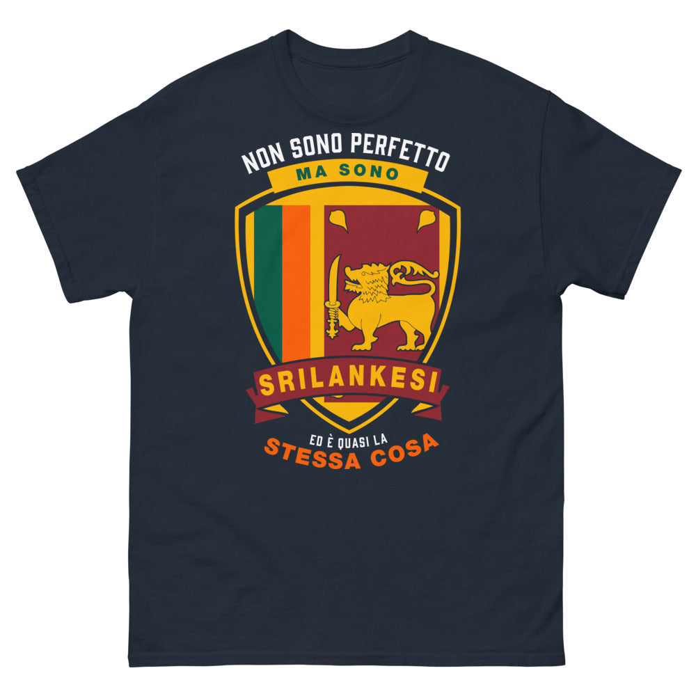 T-Shirt Sri Lanka blu scuro - testo autoironico