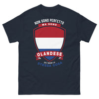 Thumbnail for T-Shirt Olandese Blu Navy faccia - Non sono perfetto, ma olandese