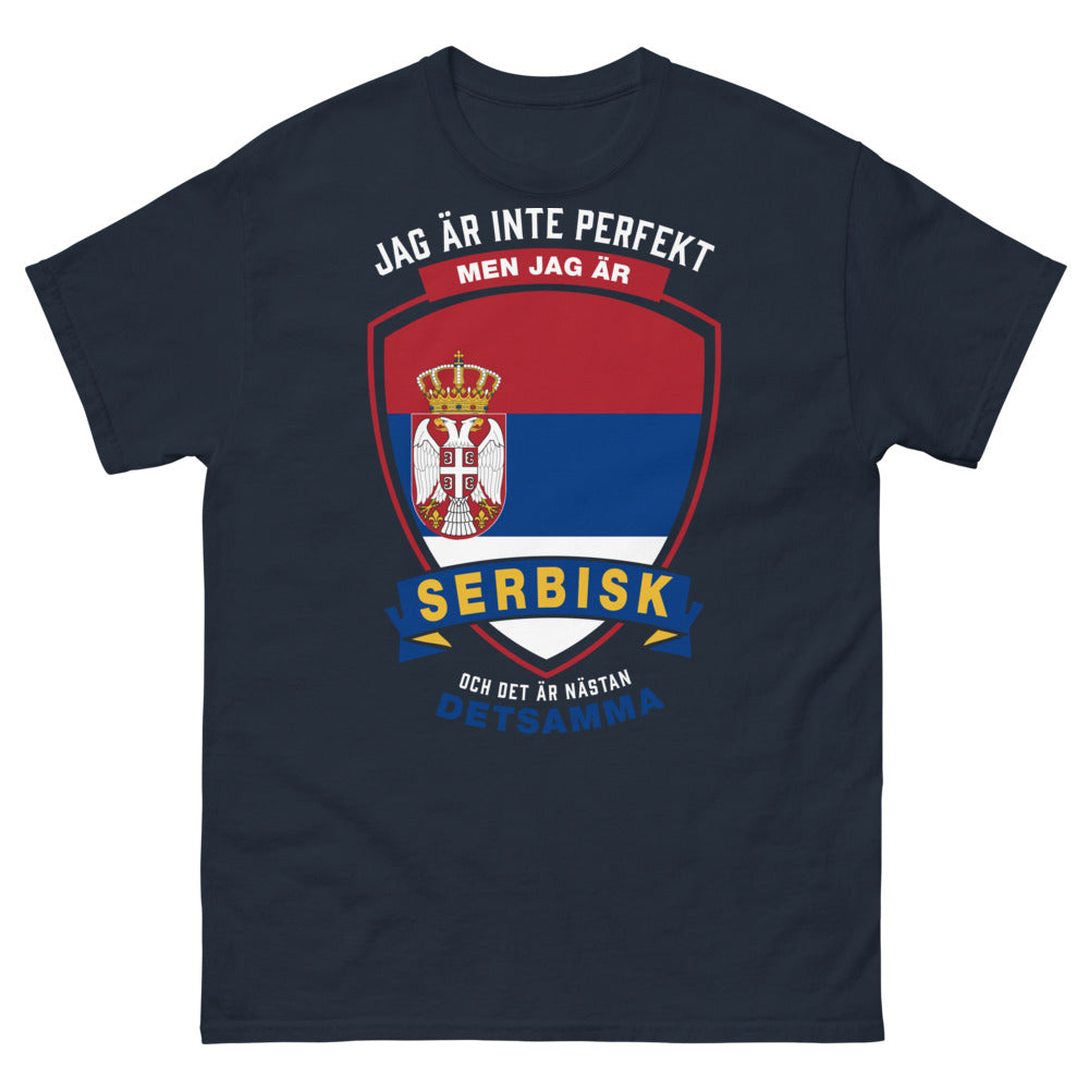T-shirt Serbie bleu marine - pas parfait mais Serbe