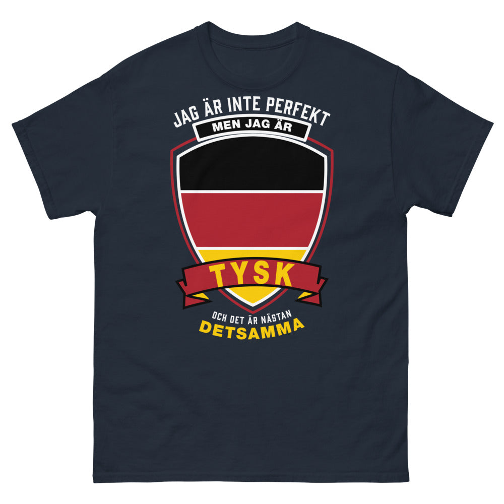 T-shirt Allemagne marine face - Ich bin nicht perfekt, aber ich bin deutsch