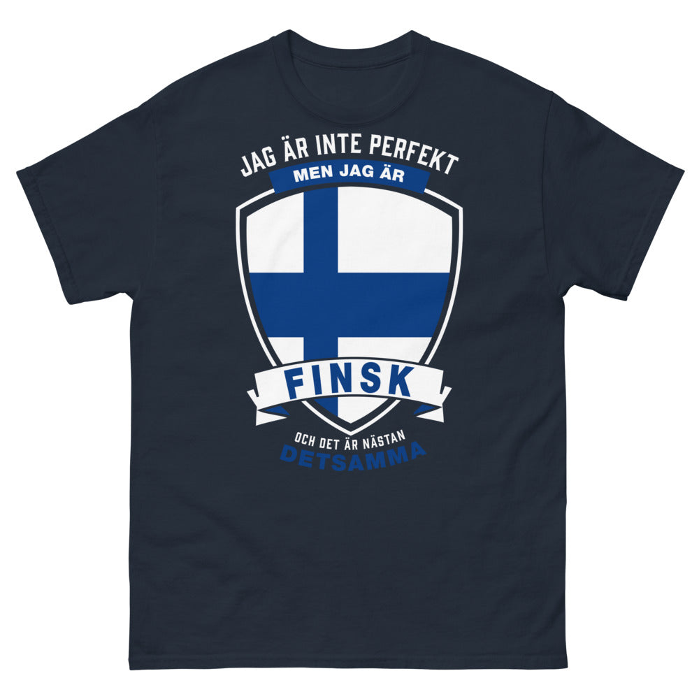 T-shirt finlandaise marine - Je ne suis pas parfait, mais finlandais