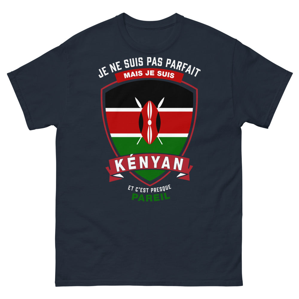 T-shirt Kenyan marine - Je ne suis pas parfait mais je suis Kenyan