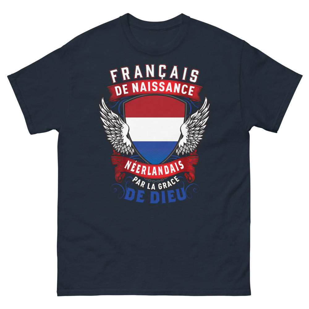 T-shirt Français de naissance marine - double culture
