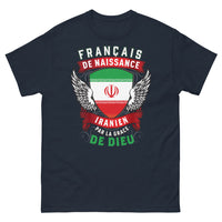 Thumbnail for T-shirt Français de naissance Iranien marine - double culture