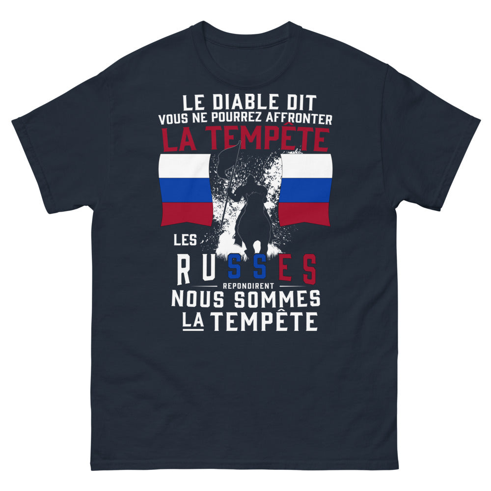 T-shirt esprit russe bleu marine - La tempête slave