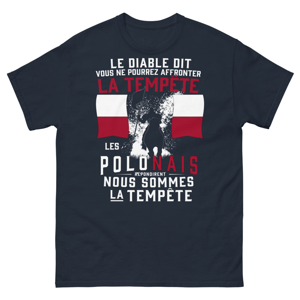 T-shirt Pologne marine - La Tempête, force et résilience