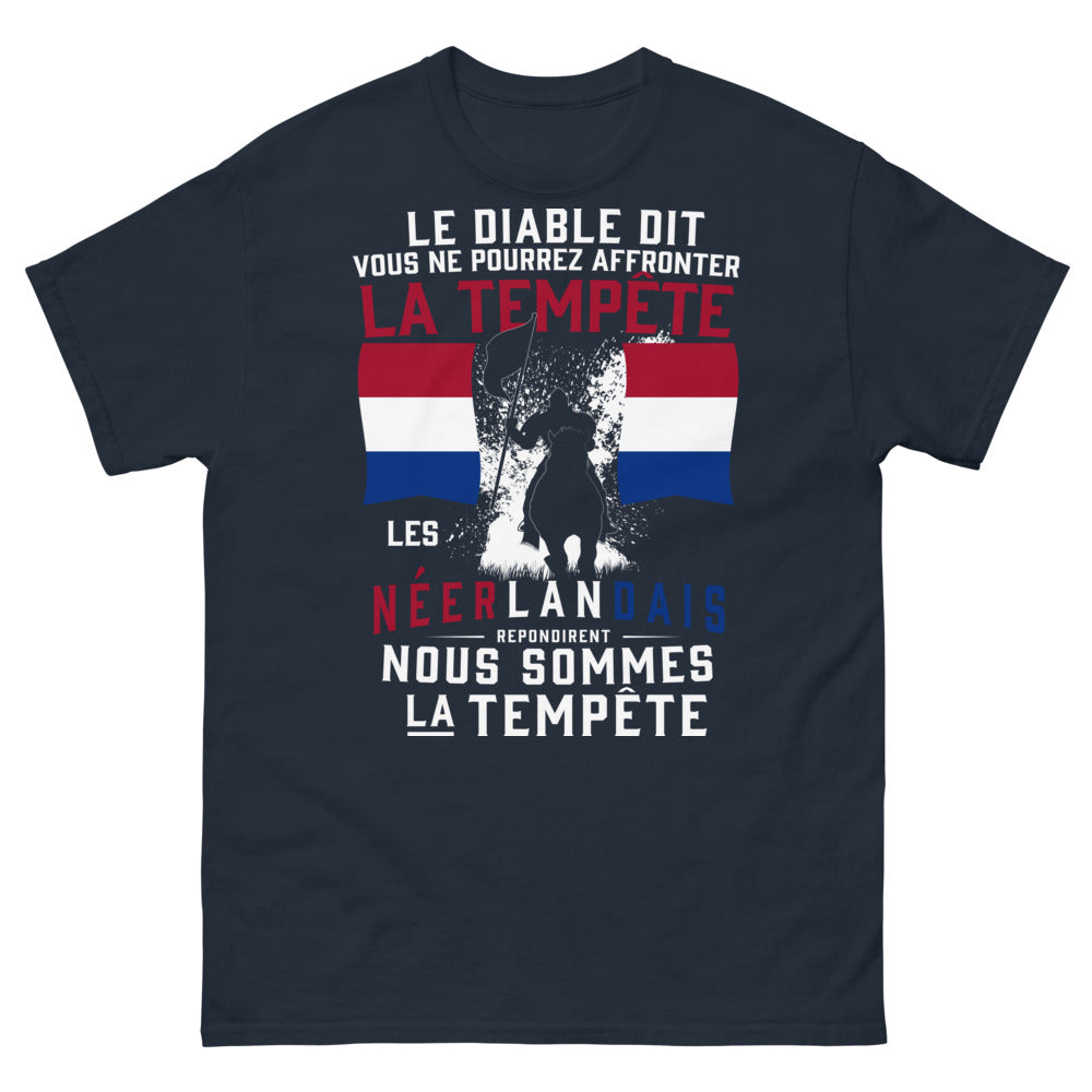 T-shirt Tempête néerlandaise marine - esprit indomptable
