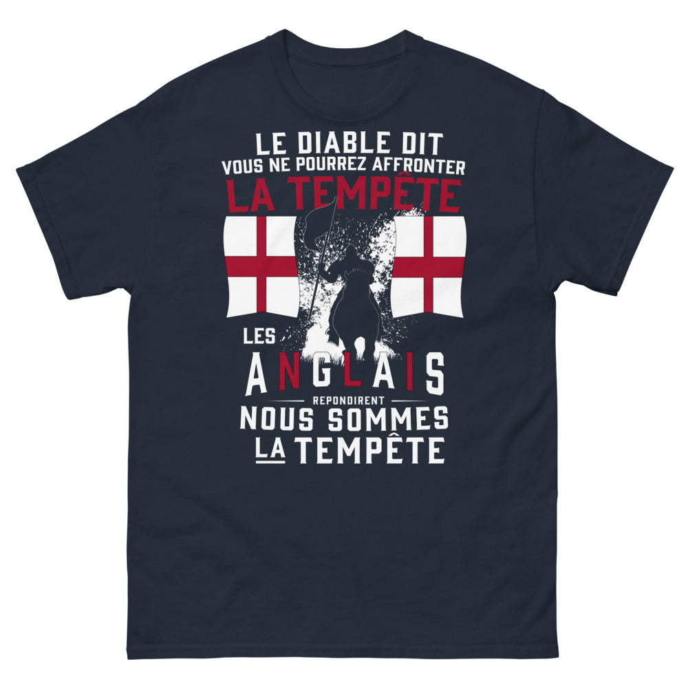 T-shirt Tempête Anglais marine - élégance et humour