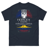 Thumbnail for T-shirt Français de racines vénézuéliennes marine - héritage franco-vénézuélien