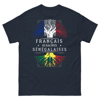Thumbnail for T-shirt Français de Racines Sénégalaises marine - double culture fière