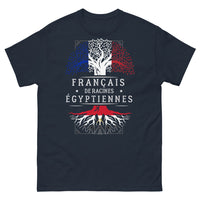 Thumbnail for T-shirt Français d'Origines Égyptiennes marine - design sombre
