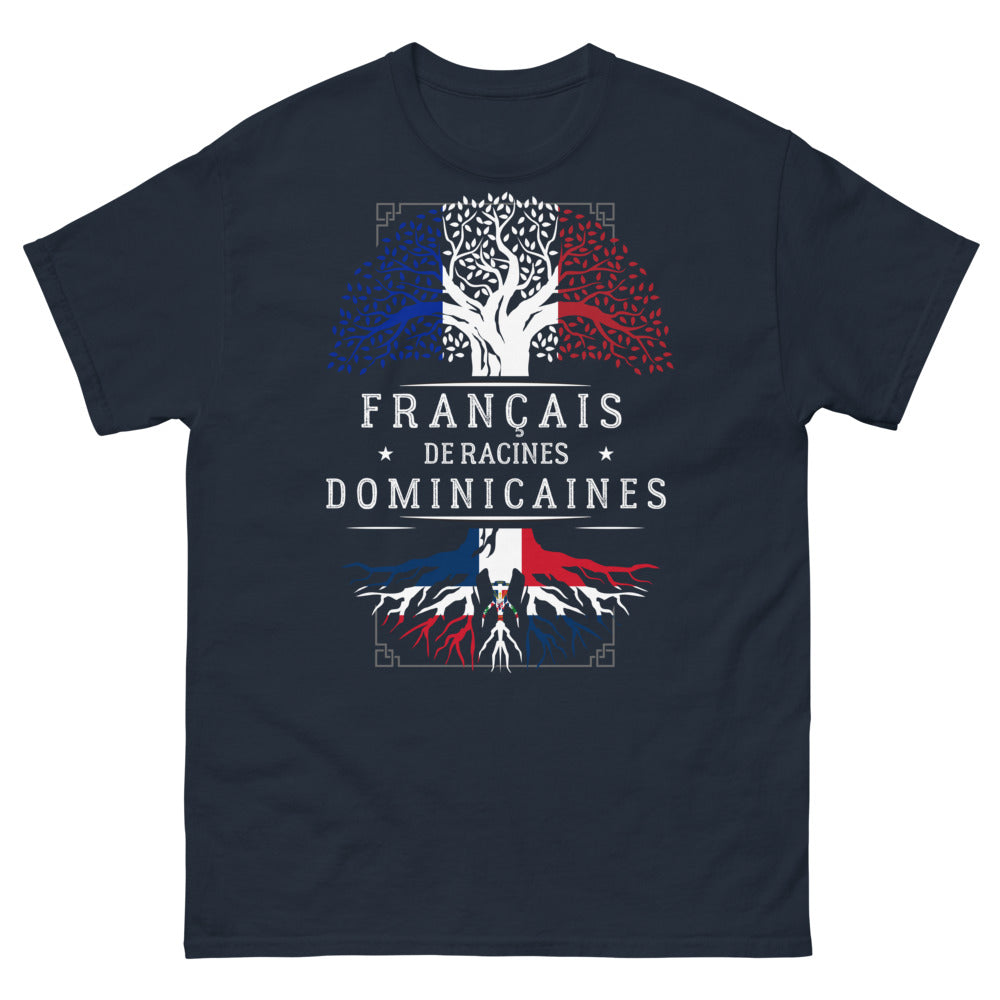 T-shirt Origines Françaises & Dominicaines marine - double patrimoine