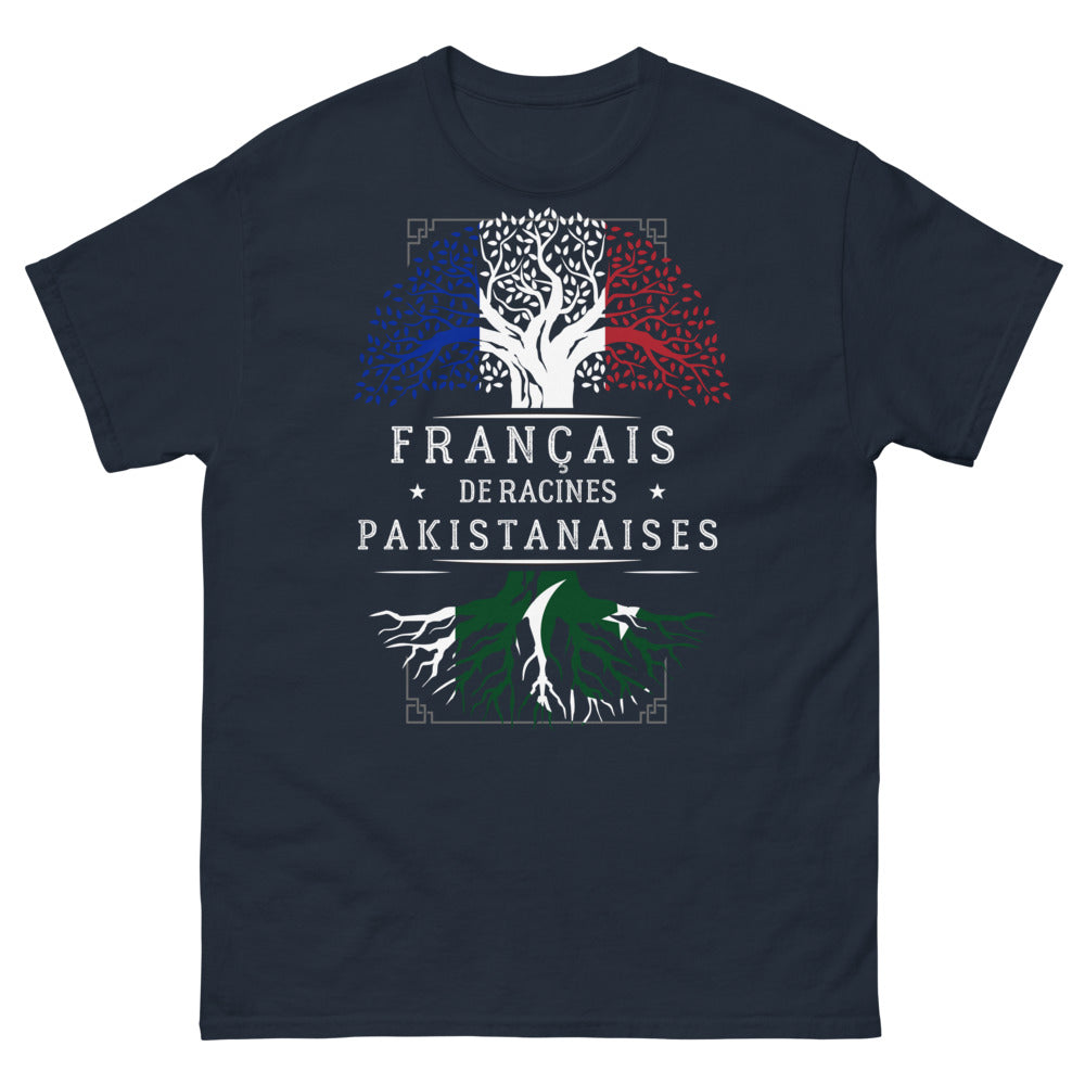 T-shirt Français d'origine pakistanaise marine - double culture