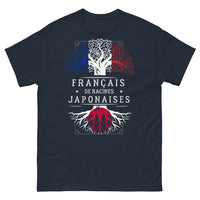 Thumbnail for T-shirt Français de racines japonaises marine - double identité