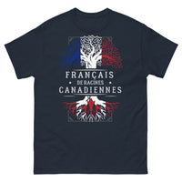 Thumbnail for T-shirt Français de Racines Canadiennes marine - clin d'œil érable