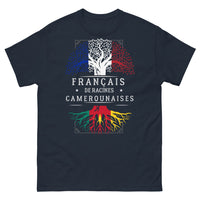 Thumbnail for T-shirt Français de Racines Camerounaises bleu marine - double culture