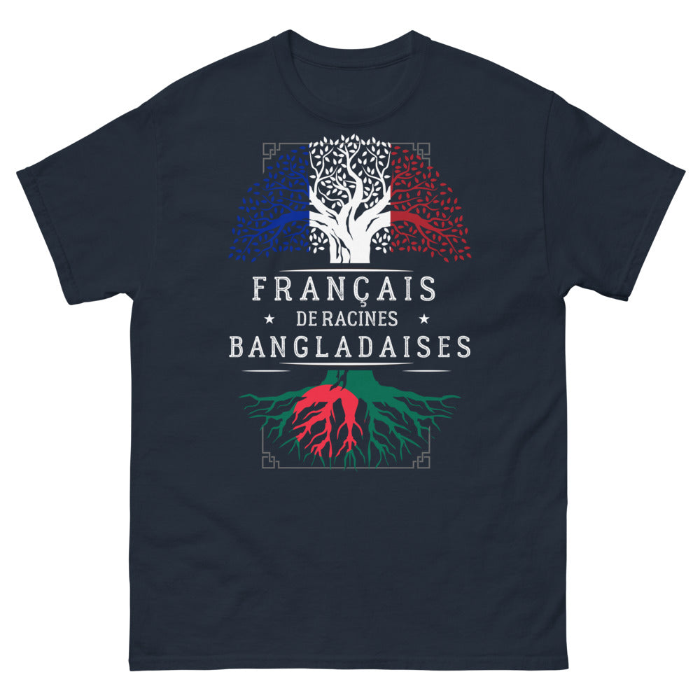T-shirt Français d'origine bangladaise marine - humour discret