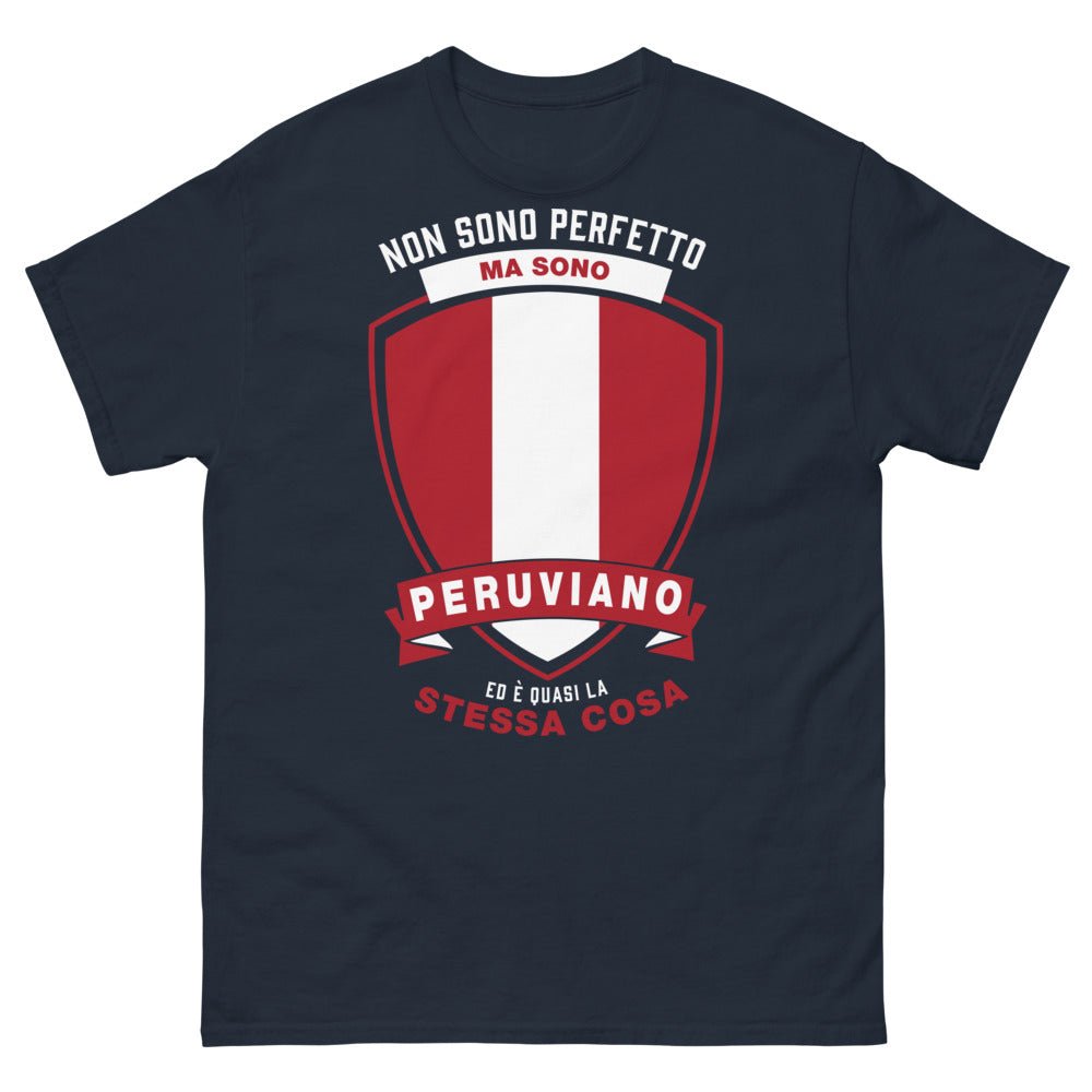 Maglietta Peruviana blu navy - Non sono perfetto ma sono peruviano
