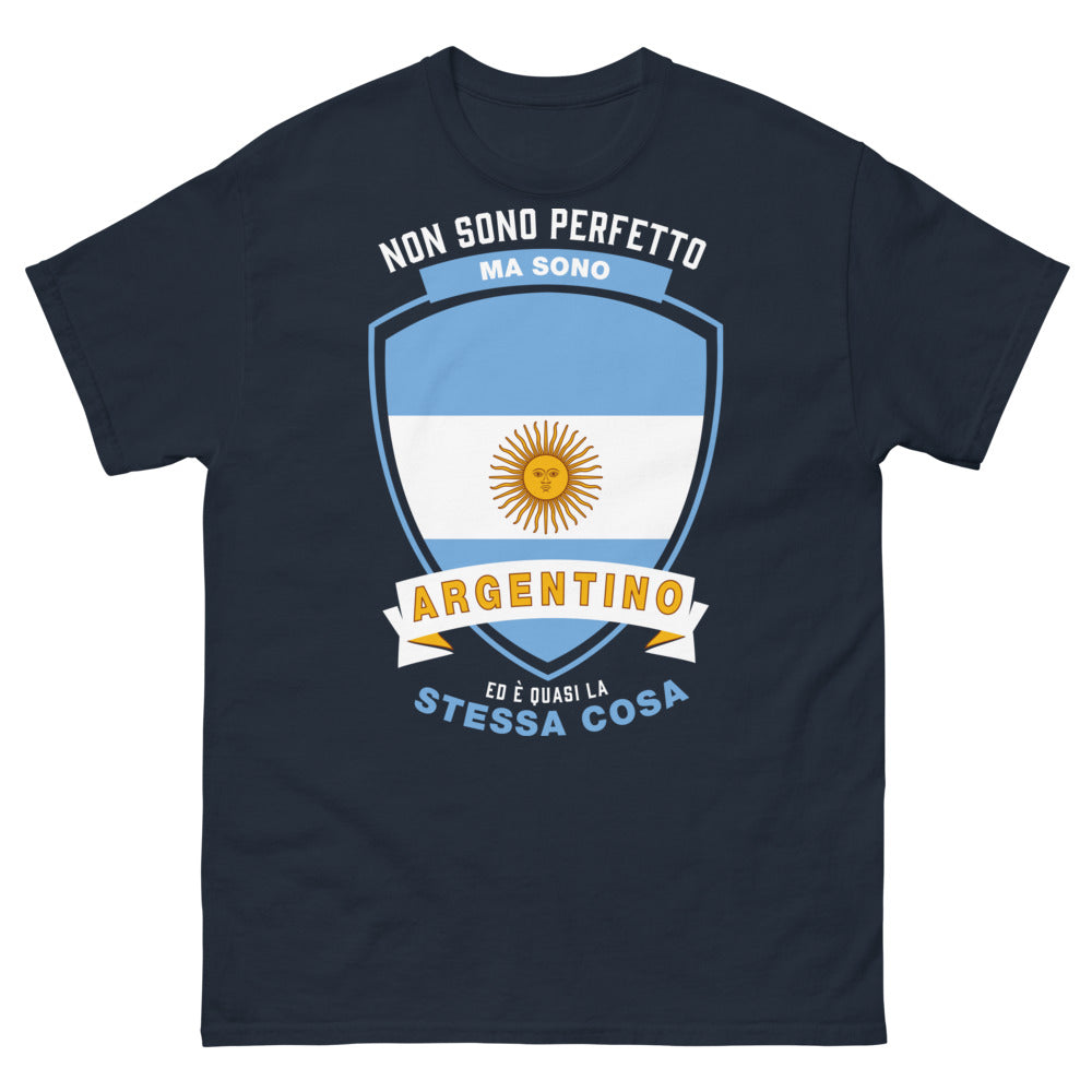 T-shirt Argentino blu marino - Non sono perfetto ma sono argentino