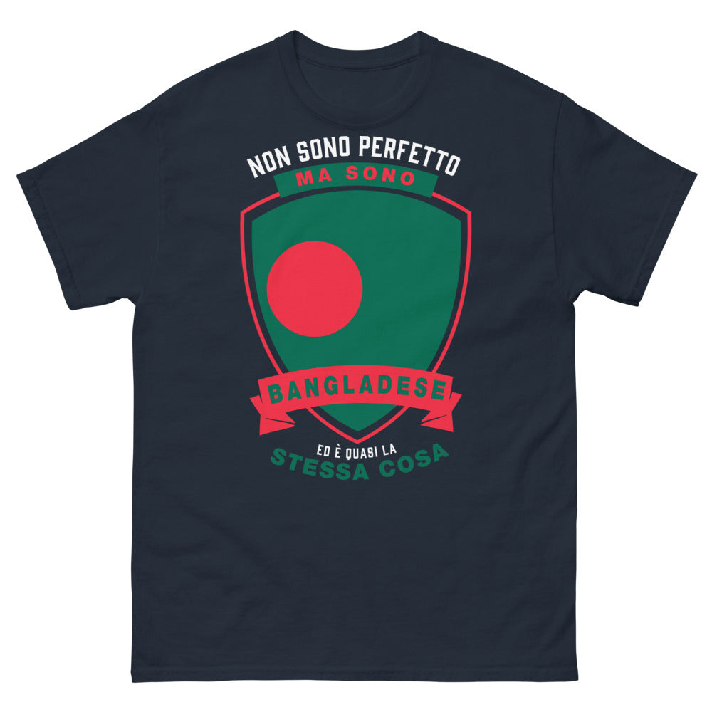 T-shirt Bangladesh blu marino - Non sono perfetto ma sono Bangladeshi