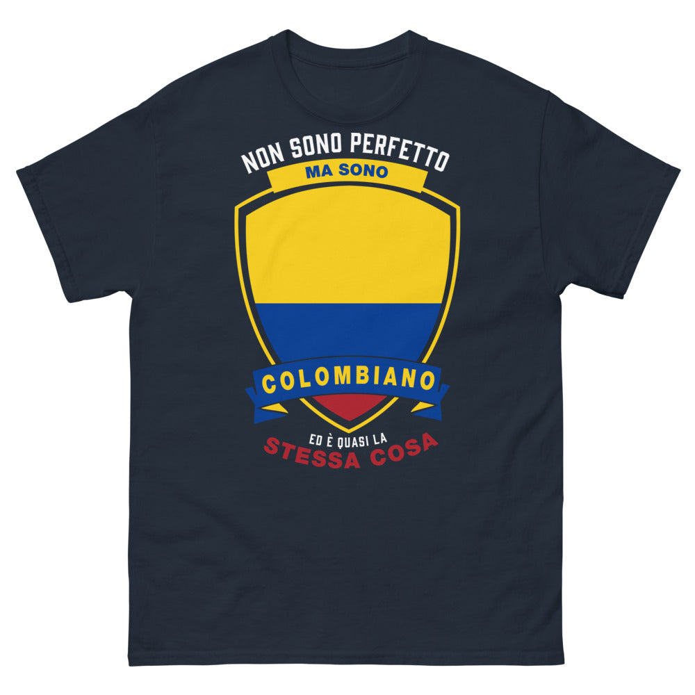 T-shirt Colombie marine face - Non sono perfetto ma sono colombiano