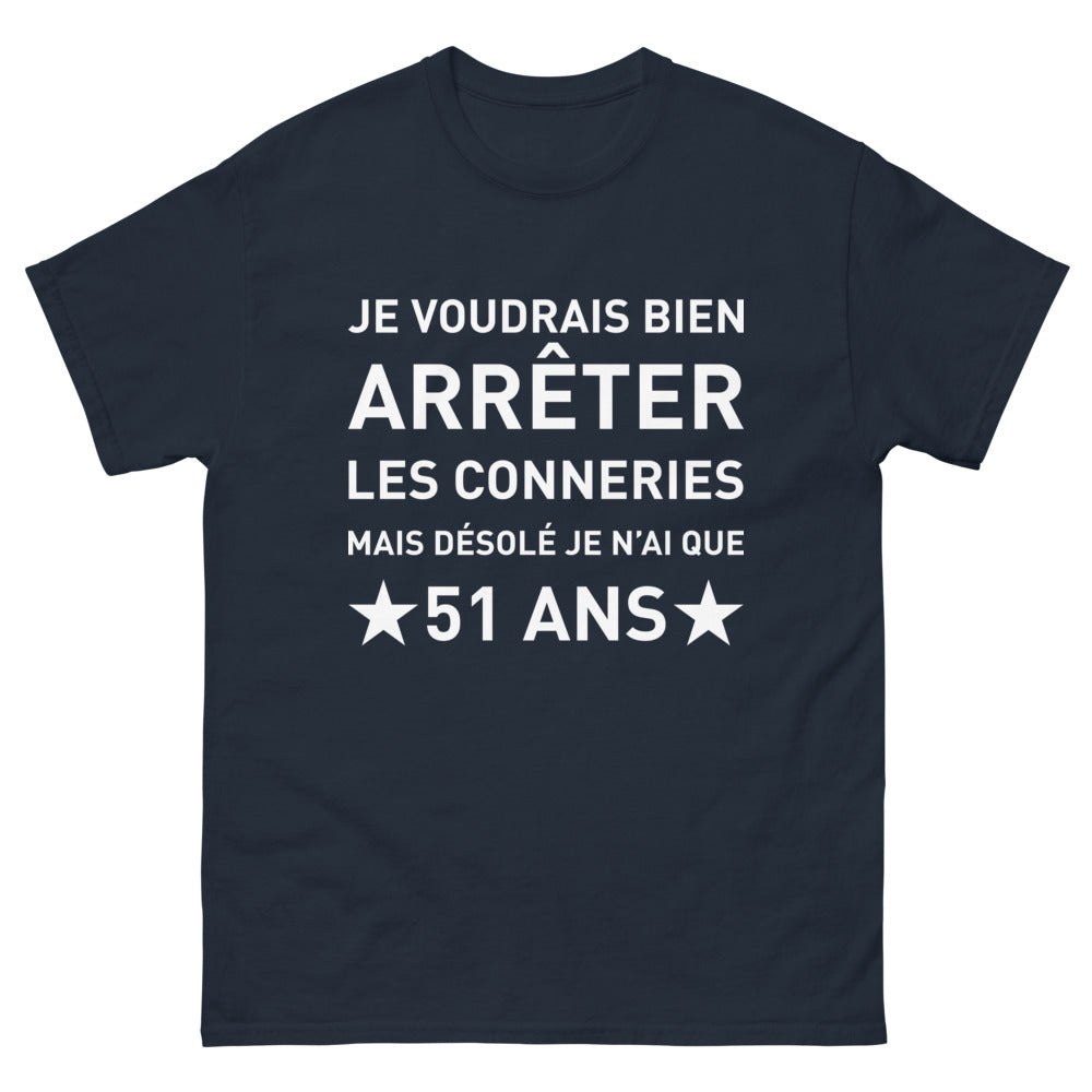 T-shirt anniversaire marine - 51 ans humour