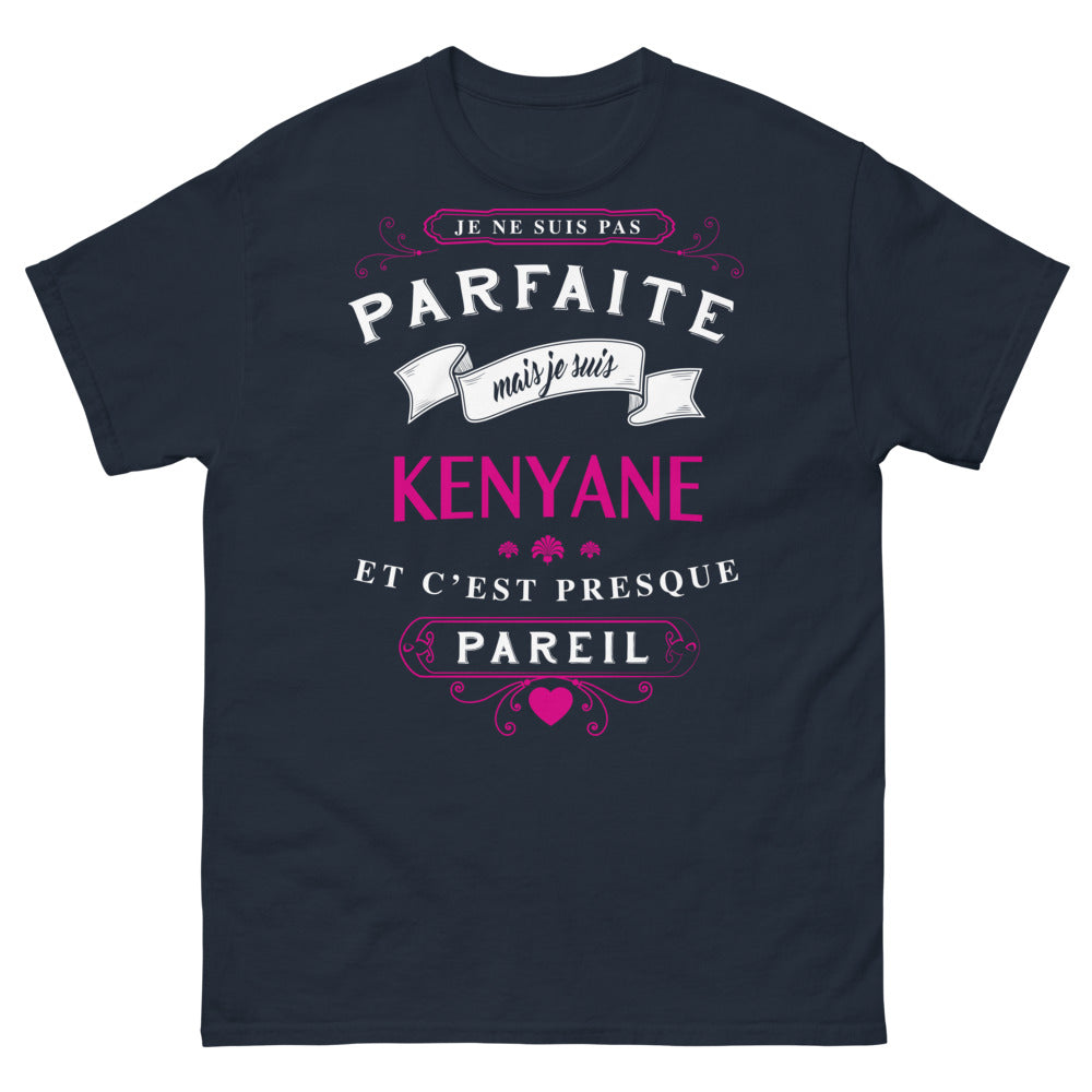 T-shirt kenyane marine - Je ne suis pas parfaite mais je suis kenyane