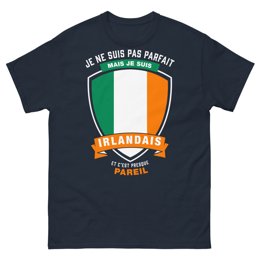 T-shirt Irlande marine - Je ne suis pas parfait mais irlandais