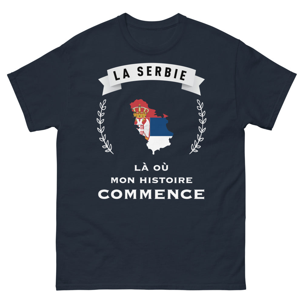 T-shirt Serbie bleu marine - nostalgie serbe