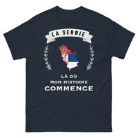 Thumbnail for T-shirt Serbie bleu marine - nostalgie serbe