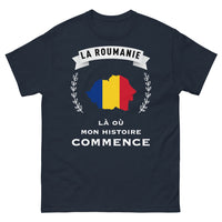 Thumbnail for T-shirt Roumanie marine - Là où mon histoire commence
