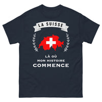 Thumbnail for T-shirt Suisse marine - Là où commence mon histoire