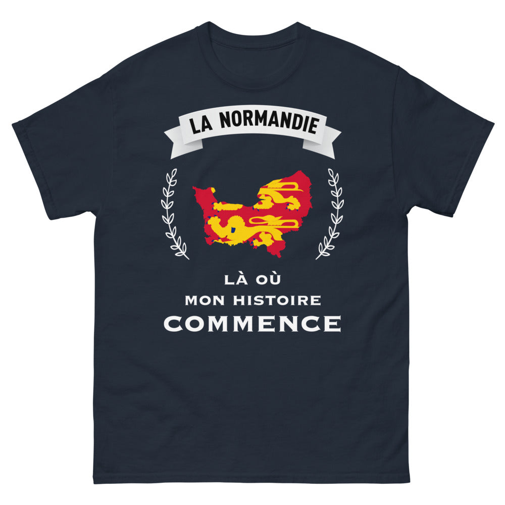 T-shirt Normandie marine - Mon histoire commence ici