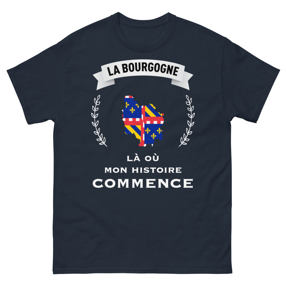 T-shirt Bourgogne marine - là où mon histoire commence