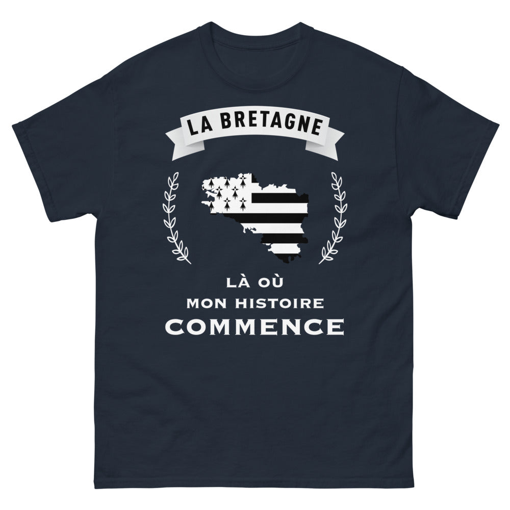 T-shirt Bretagne marine - mon histoire commence