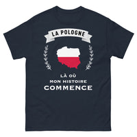 Thumbnail for T-shirt Pologne marine - L'endroit où mon histoire commence