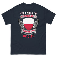 Thumbnail for T-shirt Français-Polonais marine - double origine, fierté et humour