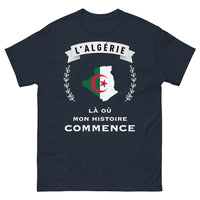 Thumbnail for T-shirt Algérie marine face - Là où mon histoire commence