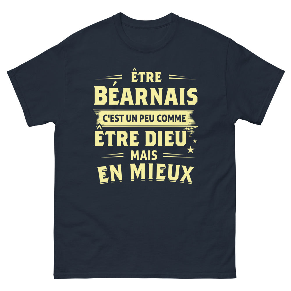 T-shirt Béarnais marine - être Béarnais, Dieu mais en mieux