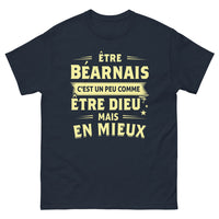 Thumbnail for T-shirt Béarnais marine - être Béarnais, Dieu mais en mieux